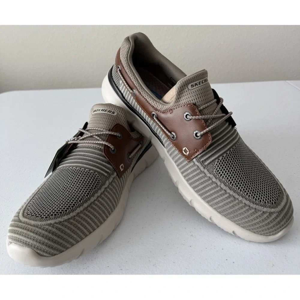 Skechers Men's‎ Del Retto Clean Slate Slip On Walking Loafers Taupe Size 11.5 US